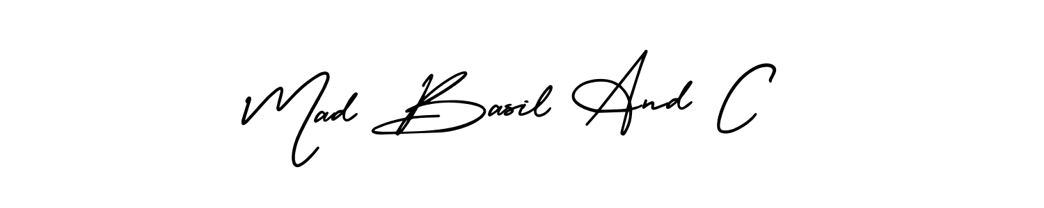 Create a beautiful signature design for name Mad Basil And C. With this signature (AmerikaSignatureDemo-Regular) fonts, you can make a handwritten signature for free. Mad Basil And C signature style 3 images and pictures png