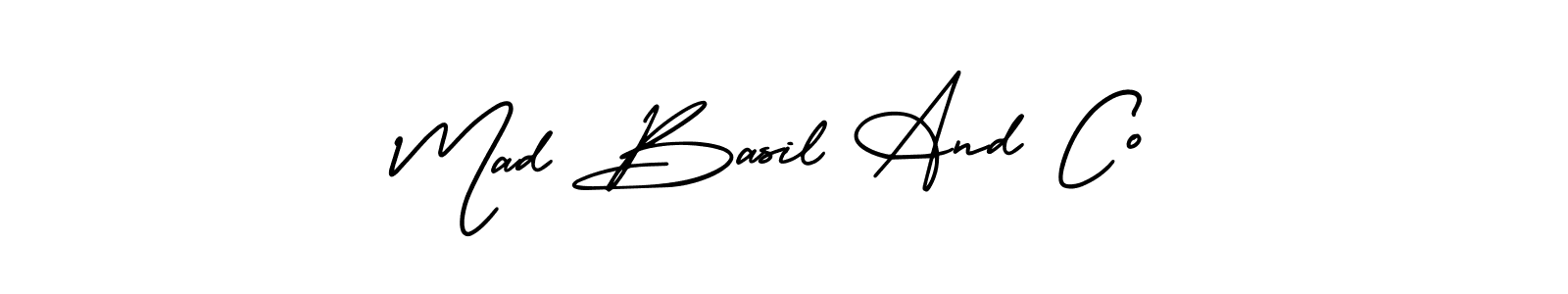 How to Draw Mad Basil And Co signature style? AmerikaSignatureDemo-Regular is a latest design signature styles for name Mad Basil And Co. Mad Basil And Co signature style 3 images and pictures png