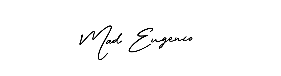 The best way (AmerikaSignatureDemo-Regular) to make a short signature is to pick only two or three words in your name. The name Mad Eugenio include a total of six letters. For converting this name. Mad Eugenio signature style 3 images and pictures png