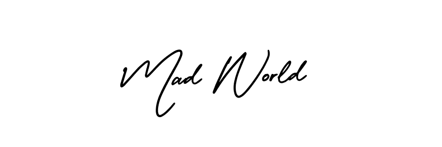 The best way (AmerikaSignatureDemo-Regular) to make a short signature is to pick only two or three words in your name. The name Mad World include a total of six letters. For converting this name. Mad World signature style 3 images and pictures png