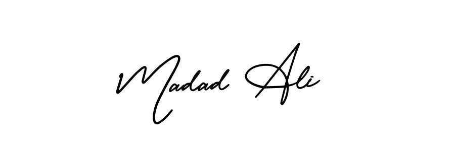 It looks lik you need a new signature style for name Madad Ali. Design unique handwritten (AmerikaSignatureDemo-Regular) signature with our free signature maker in just a few clicks. Madad Ali signature style 3 images and pictures png