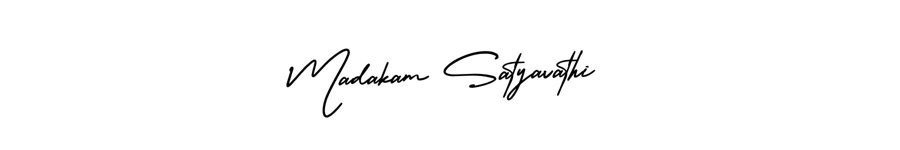 It looks lik you need a new signature style for name Madakam Satyavathi. Design unique handwritten (AmerikaSignatureDemo-Regular) signature with our free signature maker in just a few clicks. Madakam Satyavathi signature style 3 images and pictures png