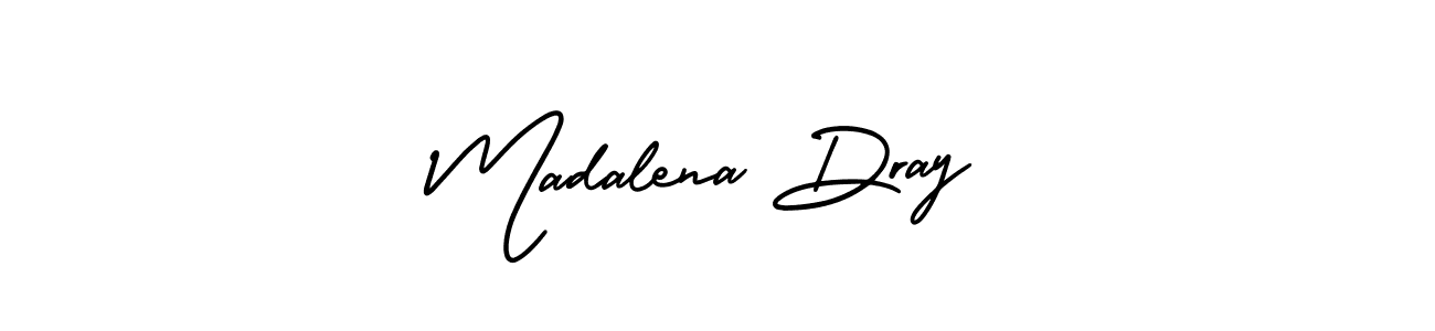 Madalena Dray stylish signature style. Best Handwritten Sign (AmerikaSignatureDemo-Regular) for my name. Handwritten Signature Collection Ideas for my name Madalena Dray. Madalena Dray signature style 3 images and pictures png