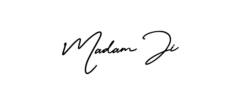 The best way (AmerikaSignatureDemo-Regular) to make a short signature is to pick only two or three words in your name. The name Madam Ji include a total of six letters. For converting this name. Madam Ji signature style 3 images and pictures png