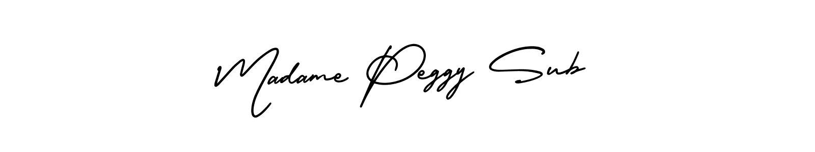 How to Draw Madame Peggy Sub signature style? AmerikaSignatureDemo-Regular is a latest design signature styles for name Madame Peggy Sub. Madame Peggy Sub signature style 3 images and pictures png