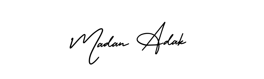 You can use this online signature creator to create a handwritten signature for the name Madan Adak. This is the best online autograph maker. Madan Adak signature style 3 images and pictures png