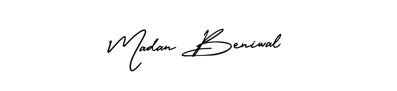 How to make Madan Beniwal signature? AmerikaSignatureDemo-Regular is a professional autograph style. Create handwritten signature for Madan Beniwal name. Madan Beniwal signature style 3 images and pictures png
