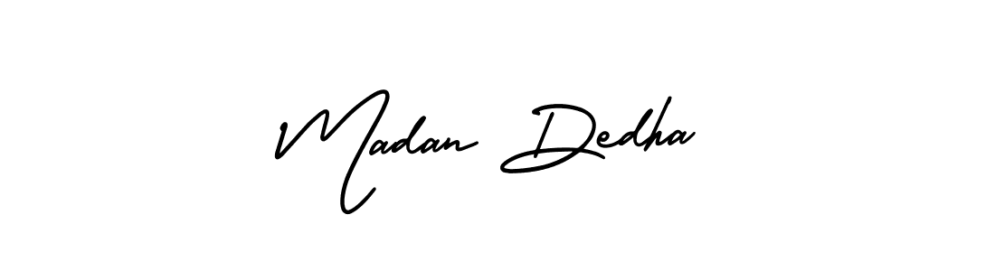 This is the best signature style for the Madan Dedha name. Also you like these signature font (AmerikaSignatureDemo-Regular). Mix name signature. Madan Dedha signature style 3 images and pictures png