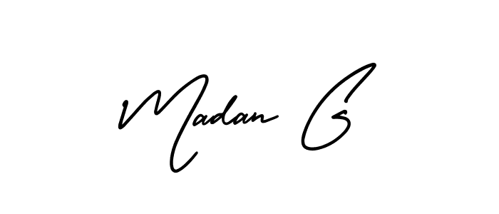 Use a signature maker to create a handwritten signature online. With this signature software, you can design (AmerikaSignatureDemo-Regular) your own signature for name Madan G. Madan G signature style 3 images and pictures png