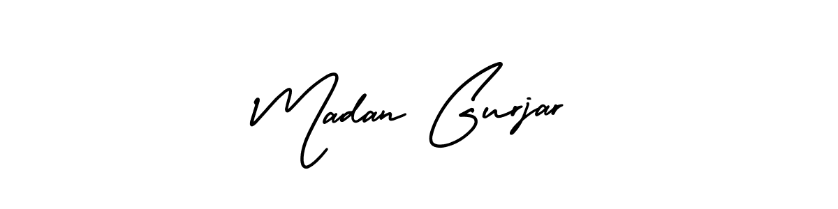 How to Draw Madan Gurjar signature style? AmerikaSignatureDemo-Regular is a latest design signature styles for name Madan Gurjar. Madan Gurjar signature style 3 images and pictures png