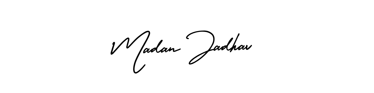Make a beautiful signature design for name Madan Jadhav. With this signature (AmerikaSignatureDemo-Regular) style, you can create a handwritten signature for free. Madan Jadhav signature style 3 images and pictures png