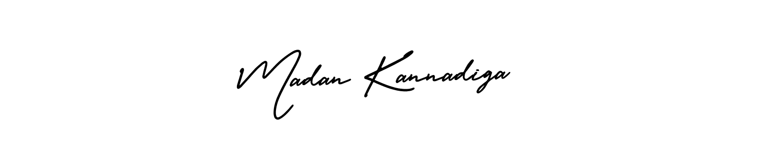 if you are searching for the best signature style for your name Madan Kannadiga. so please give up your signature search. here we have designed multiple signature styles  using AmerikaSignatureDemo-Regular. Madan Kannadiga signature style 3 images and pictures png