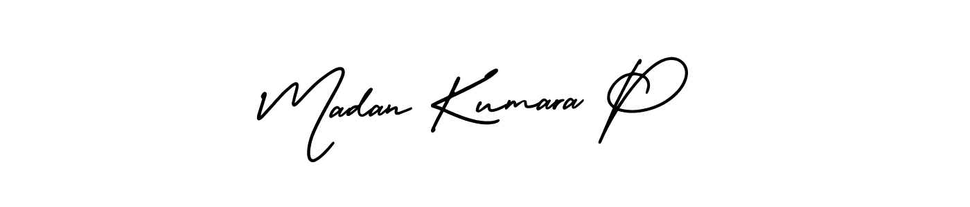 Create a beautiful signature design for name Madan Kumara P. With this signature (AmerikaSignatureDemo-Regular) fonts, you can make a handwritten signature for free. Madan Kumara P signature style 3 images and pictures png