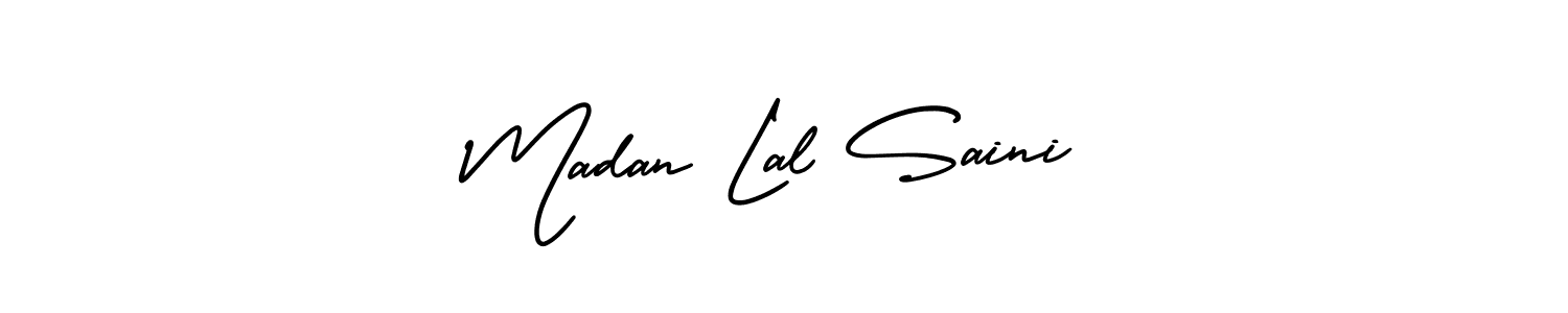 Madan Lal Saini stylish signature style. Best Handwritten Sign (AmerikaSignatureDemo-Regular) for my name. Handwritten Signature Collection Ideas for my name Madan Lal Saini. Madan Lal Saini signature style 3 images and pictures png