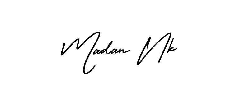 Use a signature maker to create a handwritten signature online. With this signature software, you can design (AmerikaSignatureDemo-Regular) your own signature for name Madan Nk. Madan Nk signature style 3 images and pictures png