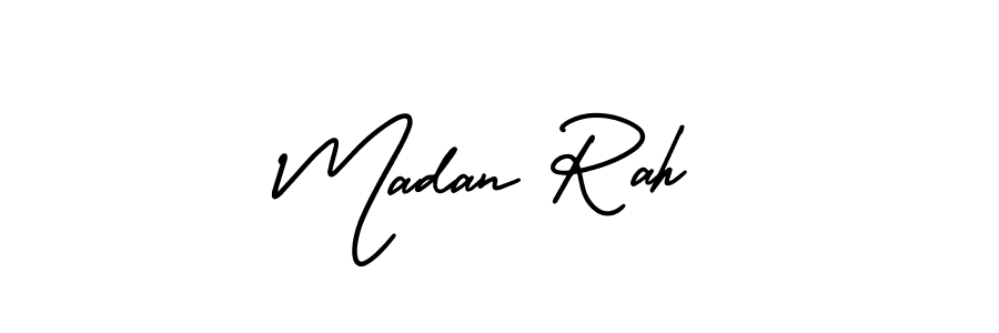 Use a signature maker to create a handwritten signature online. With this signature software, you can design (AmerikaSignatureDemo-Regular) your own signature for name Madan Rah. Madan Rah signature style 3 images and pictures png