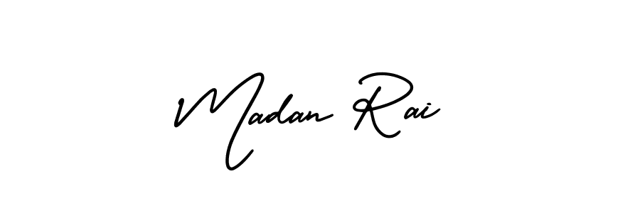 Use a signature maker to create a handwritten signature online. With this signature software, you can design (AmerikaSignatureDemo-Regular) your own signature for name Madan Rai. Madan Rai signature style 3 images and pictures png