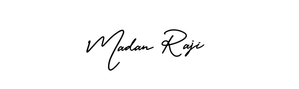 The best way (AmerikaSignatureDemo-Regular) to make a short signature is to pick only two or three words in your name. The name Madan Raji include a total of six letters. For converting this name. Madan Raji signature style 3 images and pictures png