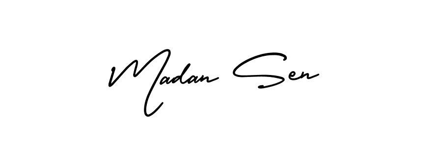 How to make Madan Sen signature? AmerikaSignatureDemo-Regular is a professional autograph style. Create handwritten signature for Madan Sen name. Madan Sen signature style 3 images and pictures png