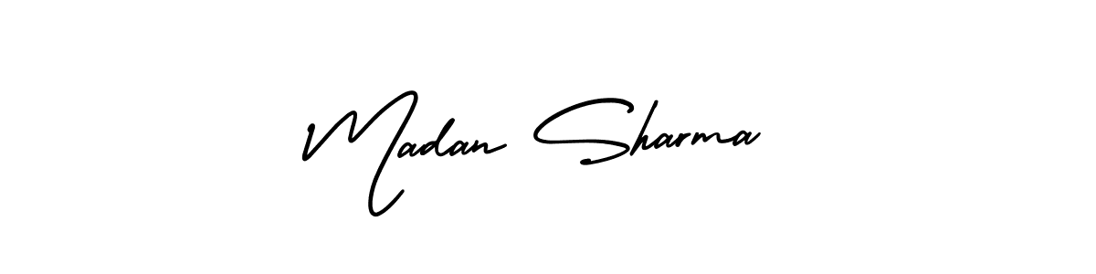 Madan Sharma stylish signature style. Best Handwritten Sign (AmerikaSignatureDemo-Regular) for my name. Handwritten Signature Collection Ideas for my name Madan Sharma. Madan Sharma signature style 3 images and pictures png
