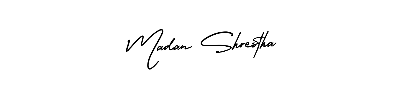 Create a beautiful signature design for name Madan Shrestha. With this signature (AmerikaSignatureDemo-Regular) fonts, you can make a handwritten signature for free. Madan Shrestha signature style 3 images and pictures png