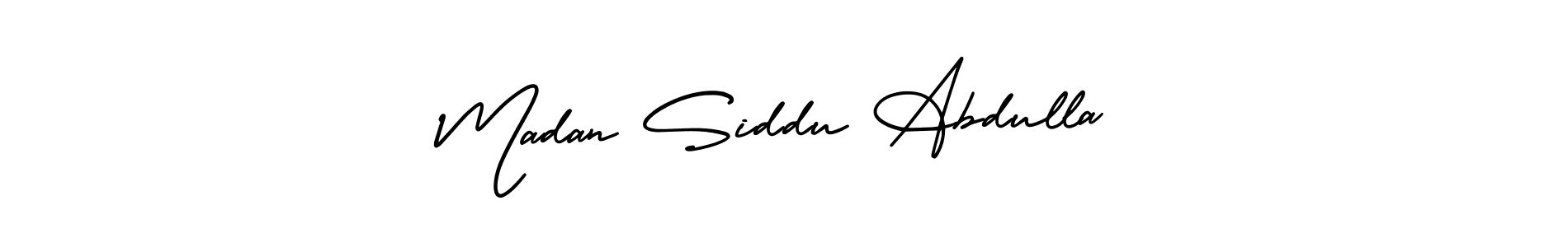 Design your own signature with our free online signature maker. With this signature software, you can create a handwritten (AmerikaSignatureDemo-Regular) signature for name Madan Siddu Abdulla. Madan Siddu Abdulla signature style 3 images and pictures png