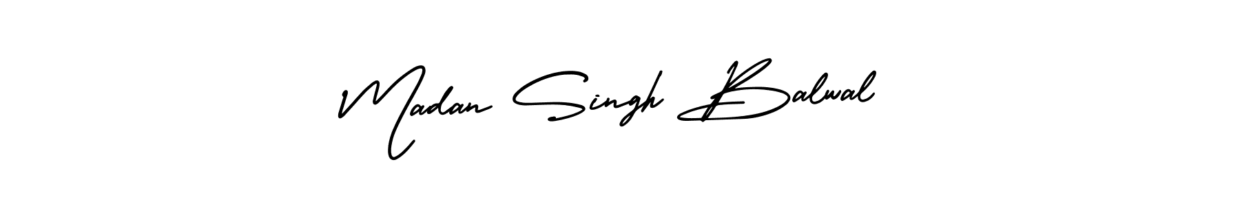 You should practise on your own different ways (AmerikaSignatureDemo-Regular) to write your name (Madan Singh Balwal) in signature. don't let someone else do it for you. Madan Singh Balwal signature style 3 images and pictures png