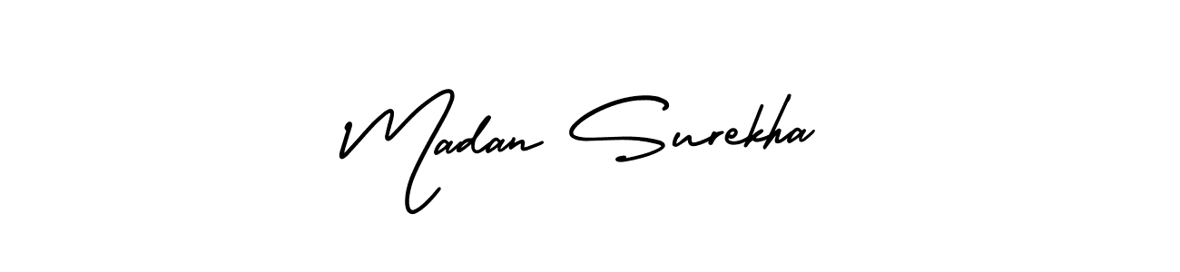 AmerikaSignatureDemo-Regular is a professional signature style that is perfect for those who want to add a touch of class to their signature. It is also a great choice for those who want to make their signature more unique. Get Madan Surekha name to fancy signature for free. Madan Surekha signature style 3 images and pictures png