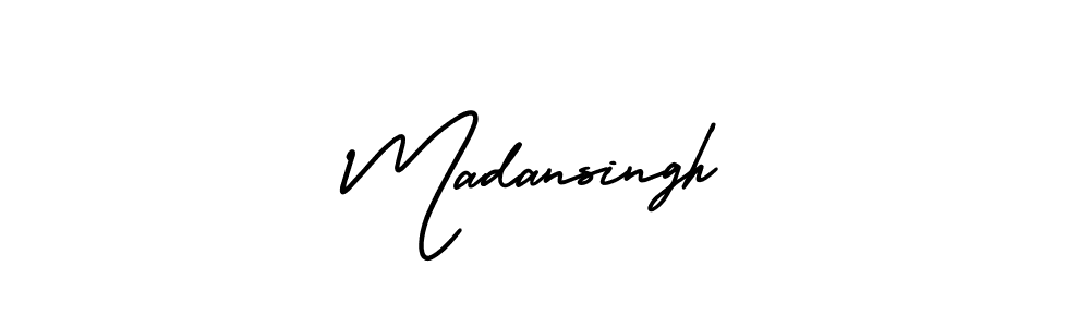 How to make Madansingh name signature. Use AmerikaSignatureDemo-Regular style for creating short signs online. This is the latest handwritten sign. Madansingh signature style 3 images and pictures png