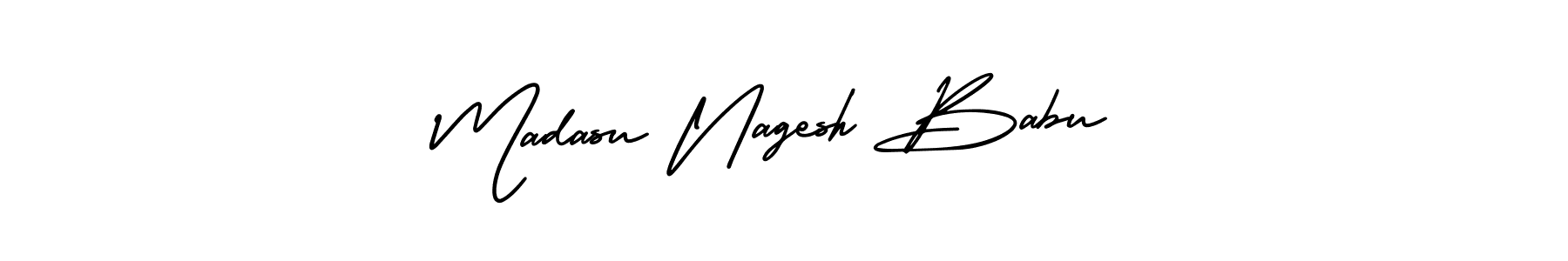 This is the best signature style for the Madasu Nagesh Babu name. Also you like these signature font (AmerikaSignatureDemo-Regular). Mix name signature. Madasu Nagesh Babu signature style 3 images and pictures png