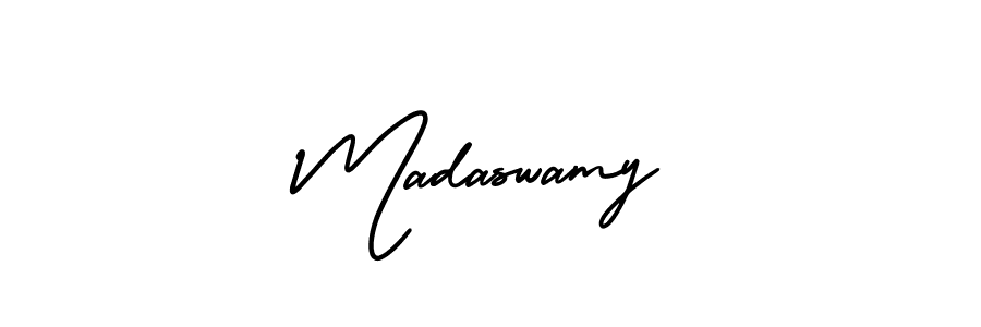 The best way (AmerikaSignatureDemo-Regular) to make a short signature is to pick only two or three words in your name. The name Madaswamy include a total of six letters. For converting this name. Madaswamy signature style 3 images and pictures png