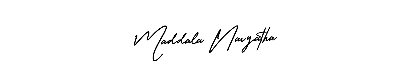 Also You can easily find your signature by using the search form. We will create Maddala Navyatha name handwritten signature images for you free of cost using AmerikaSignatureDemo-Regular sign style. Maddala Navyatha signature style 3 images and pictures png