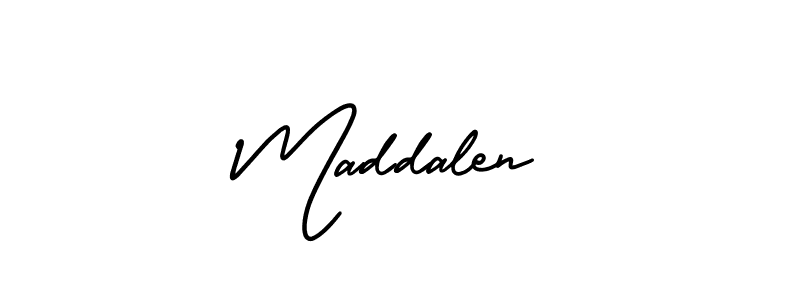 It looks lik you need a new signature style for name Maddalen. Design unique handwritten (AmerikaSignatureDemo-Regular) signature with our free signature maker in just a few clicks. Maddalen signature style 3 images and pictures png