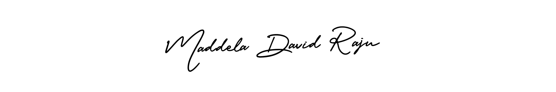 The best way (AmerikaSignatureDemo-Regular) to make a short signature is to pick only two or three words in your name. The name Maddela David Raju include a total of six letters. For converting this name. Maddela David Raju signature style 3 images and pictures png