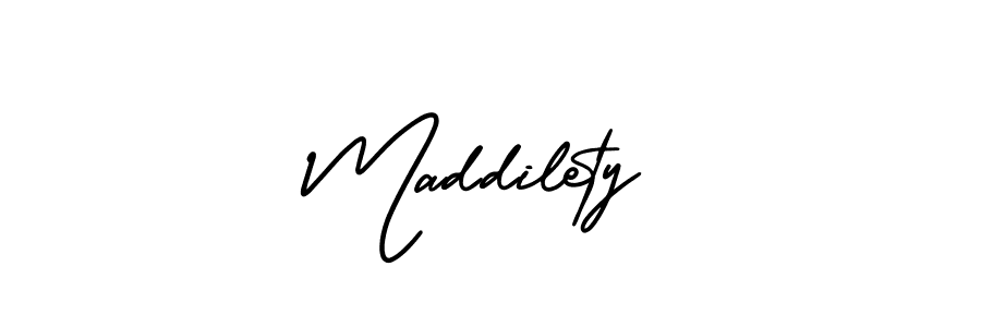 Use a signature maker to create a handwritten signature online. With this signature software, you can design (AmerikaSignatureDemo-Regular) your own signature for name Maddilety. Maddilety signature style 3 images and pictures png