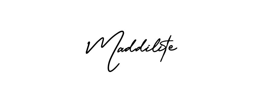 The best way (AmerikaSignatureDemo-Regular) to make a short signature is to pick only two or three words in your name. The name Maddilite include a total of six letters. For converting this name. Maddilite signature style 3 images and pictures png