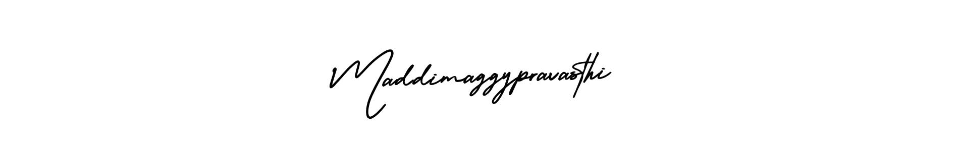 if you are searching for the best signature style for your name Maddimaggypravasthi. so please give up your signature search. here we have designed multiple signature styles  using AmerikaSignatureDemo-Regular. Maddimaggypravasthi signature style 3 images and pictures png