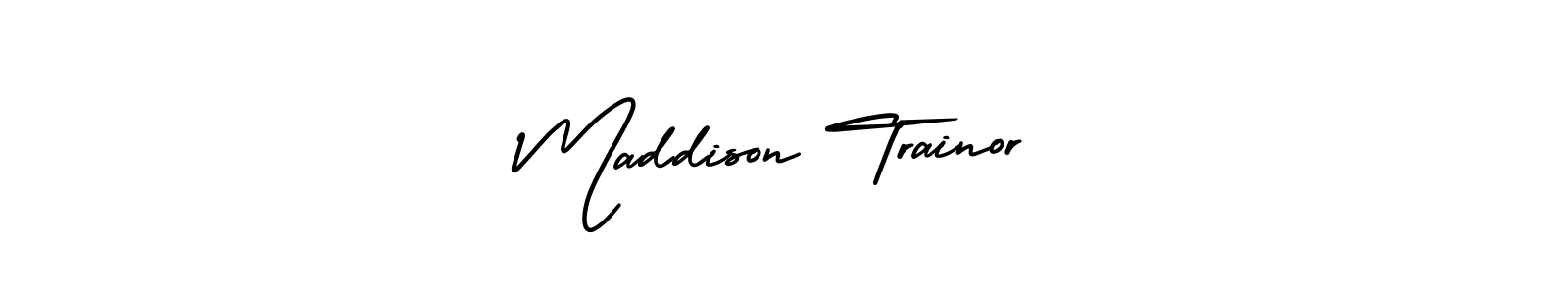 The best way (AmerikaSignatureDemo-Regular) to make a short signature is to pick only two or three words in your name. The name Maddison Trainor include a total of six letters. For converting this name. Maddison Trainor signature style 3 images and pictures png