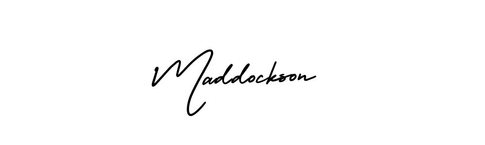 This is the best signature style for the Maddockson name. Also you like these signature font (AmerikaSignatureDemo-Regular). Mix name signature. Maddockson signature style 3 images and pictures png
