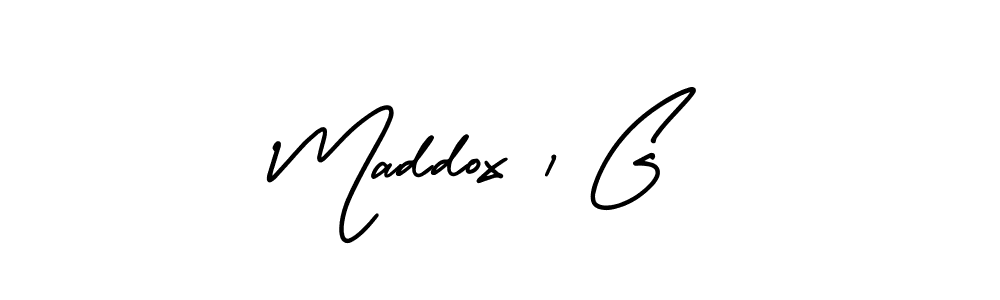 How to make Maddox 1 G name signature. Use AmerikaSignatureDemo-Regular style for creating short signs online. This is the latest handwritten sign. Maddox 1 G signature style 3 images and pictures png