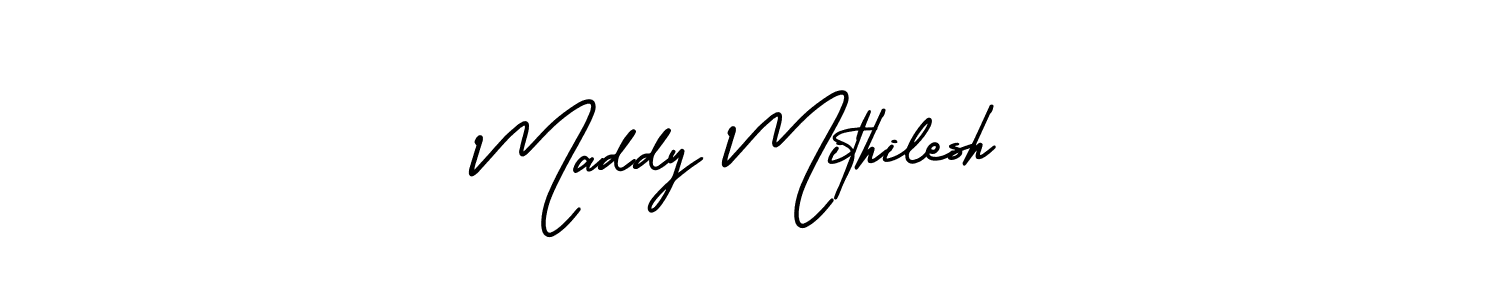 How to Draw Maddy Mithilesh signature style? AmerikaSignatureDemo-Regular is a latest design signature styles for name Maddy Mithilesh. Maddy Mithilesh signature style 3 images and pictures png