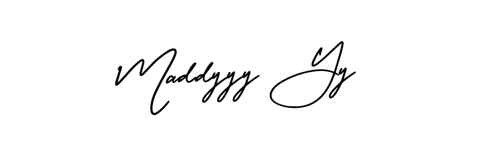 The best way (AmerikaSignatureDemo-Regular) to make a short signature is to pick only two or three words in your name. The name Maddyyy Yy include a total of six letters. For converting this name. Maddyyy Yy signature style 3 images and pictures png