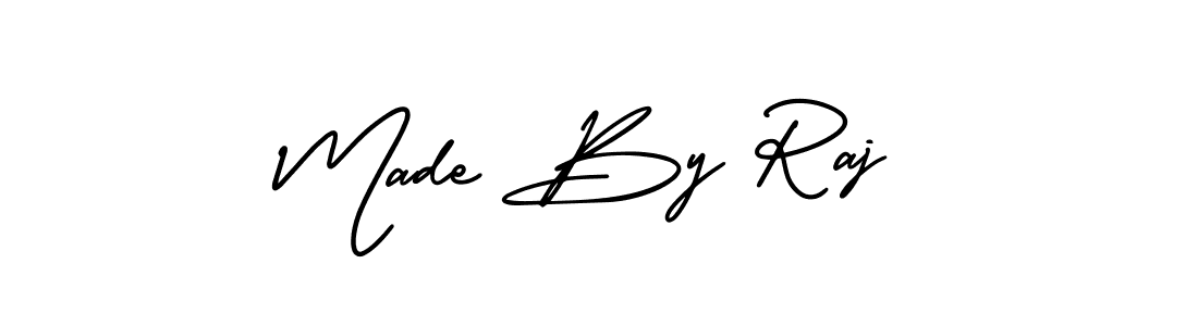 if you are searching for the best signature style for your name Made By Raj. so please give up your signature search. here we have designed multiple signature styles  using AmerikaSignatureDemo-Regular. Made By Raj signature style 3 images and pictures png