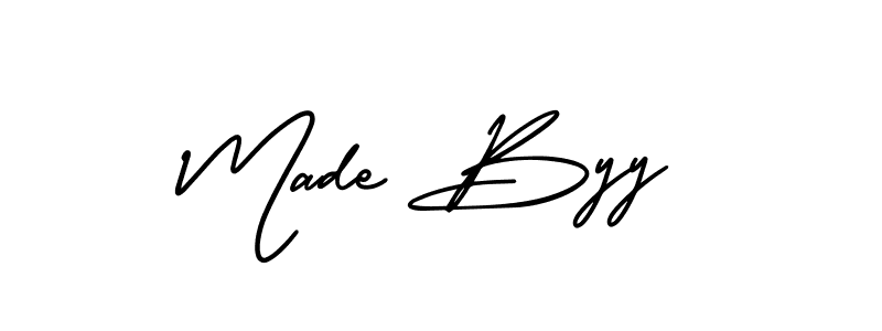 Make a beautiful signature design for name Made Byy. With this signature (AmerikaSignatureDemo-Regular) style, you can create a handwritten signature for free. Made Byy signature style 3 images and pictures png