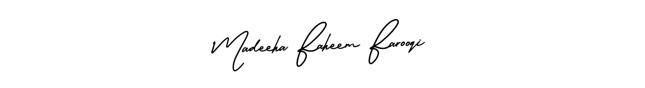 Design your own signature with our free online signature maker. With this signature software, you can create a handwritten (AmerikaSignatureDemo-Regular) signature for name Madeeha Faheem Farooqi. Madeeha Faheem Farooqi signature style 3 images and pictures png