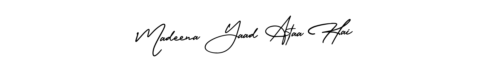 See photos of Madeena Yaad Ataa Hai official signature by Spectra . Check more albums & portfolios. Read reviews & check more about AmerikaSignatureDemo-Regular font. Madeena Yaad Ataa Hai signature style 3 images and pictures png