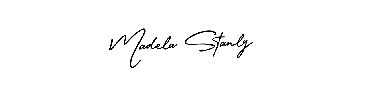 Similarly AmerikaSignatureDemo-Regular is the best handwritten signature design. Signature creator online .You can use it as an online autograph creator for name Madela Stanly. Madela Stanly signature style 3 images and pictures png