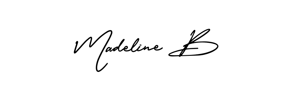 How to make Madeline B name signature. Use AmerikaSignatureDemo-Regular style for creating short signs online. This is the latest handwritten sign. Madeline B signature style 3 images and pictures png