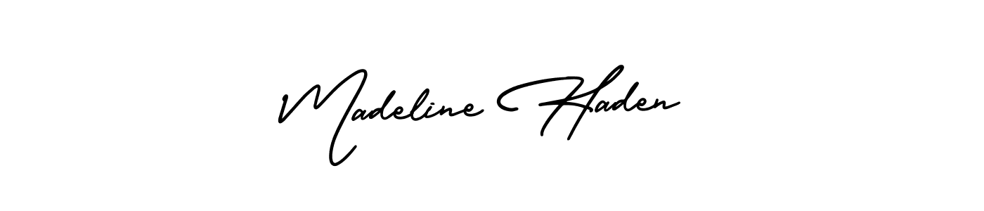 Create a beautiful signature design for name Madeline Haden. With this signature (AmerikaSignatureDemo-Regular) fonts, you can make a handwritten signature for free. Madeline Haden signature style 3 images and pictures png