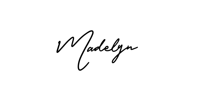 You should practise on your own different ways (AmerikaSignatureDemo-Regular) to write your name (Madelyn) in signature. don't let someone else do it for you. Madelyn signature style 3 images and pictures png